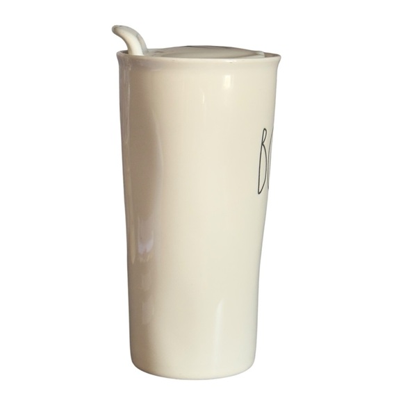 Rae Dunn White Ceramic Boss Coffee Tea Travel Tumbler Mug - Picture 3 of 13